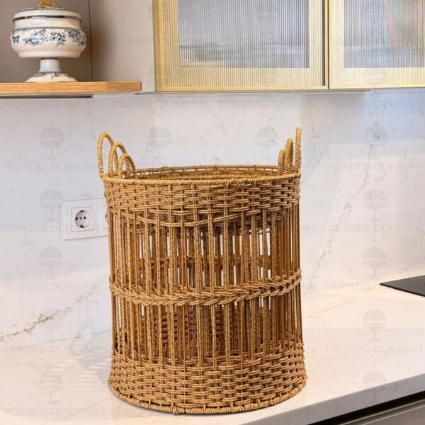 3lü Silindir Model Rattan Sepet 1720