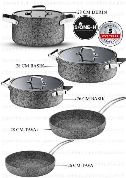 BRİONİ STONE-H TENCERE KOMBİN SET NO 5