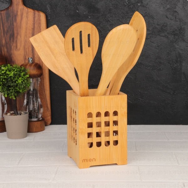 BAMBU KÜÇÜK KEPÇELİK & KAŞIKLIK - KALEMLİK (664)