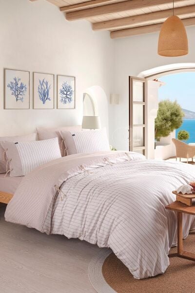 CRUİSE ÇİFT KİŞİLİK İPLİĞİ BOYALI NEVRESİM TAKIMI - BEJ