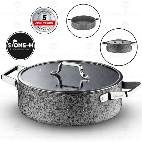 Brioni Stone-Age 32 Cm Basık Tencere