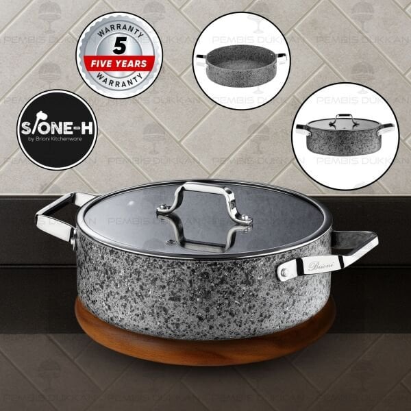 BRİONİ STONE-H 32 CM BASIK TENCERE