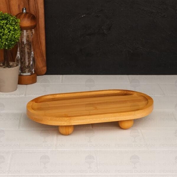 BAMBU OVAL TOP AYAKLI STAND & YAĞDANLIK ALTLIĞI (1094)