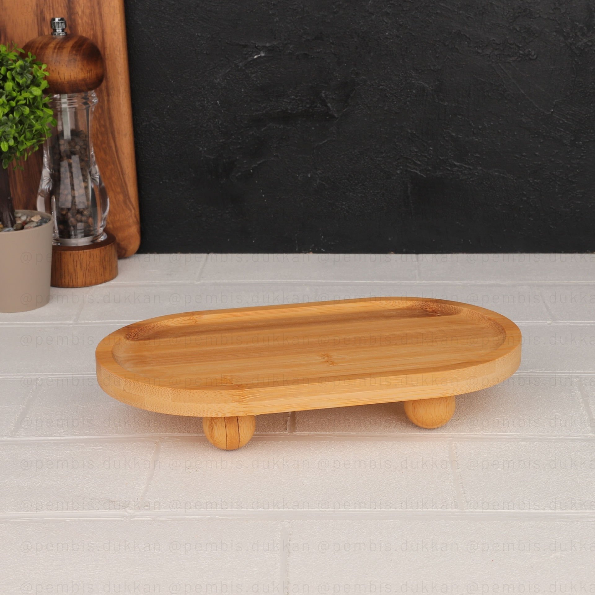 MN BAMBU OVAL TOP AYAKLI SUNUMLUK&YAĞDANLIK ALTLIĞI (1094)