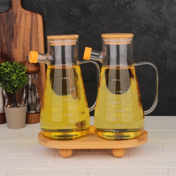 BAMBU OVAL TOP AYAKLI STAND & YAĞDANLIK ALTLIĞI (1094)