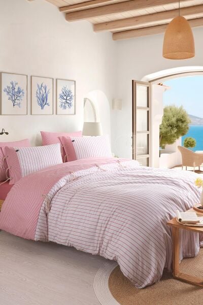 CRUİSE ÇİFT KİŞİLİK İPLİGİ BOYALI NEVRESİM TAKIMI - KIRMIZI