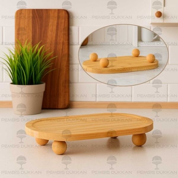 MN BAMBU OVAL TOP AYAKLI SUNUMLUK&YAĞDANLIK ALTLIĞI (1094)