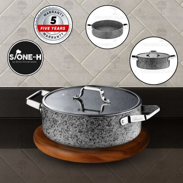 BRİONİ STONE-H 28 CM BASIK TENCERE