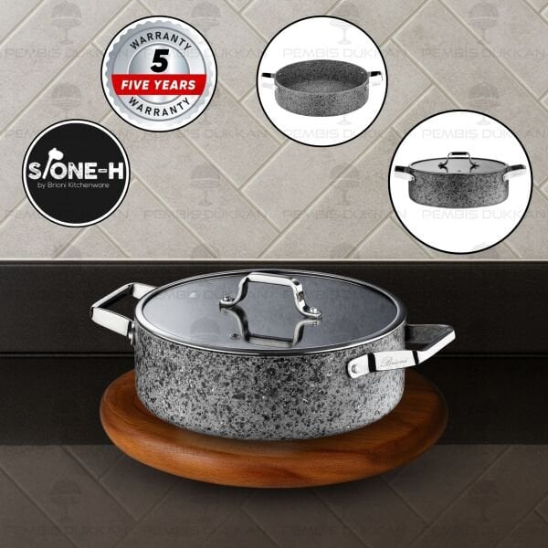 BRİONİ STONE-H 26 CM BASIK TENCERE