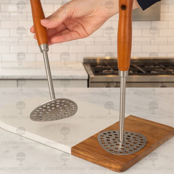 1 ADET MN PRATEG AKASYA SAPLI ÇELİK PATATES EZİCİ 1562