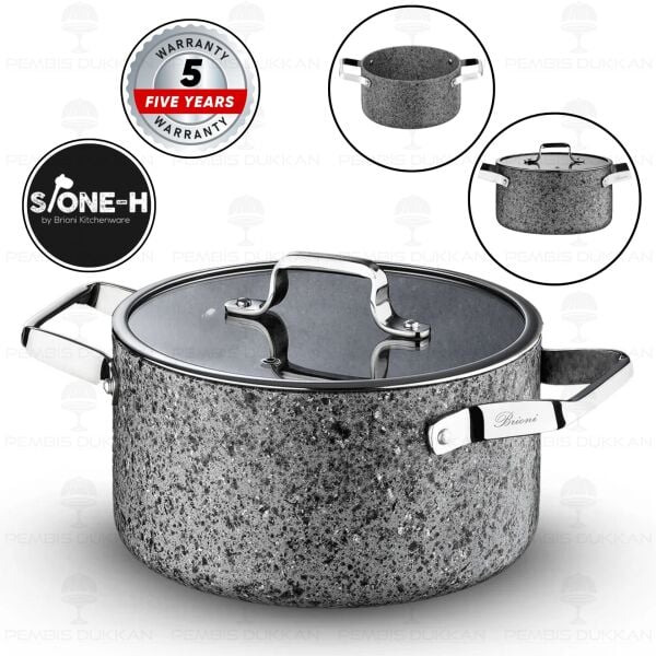 Brioni Stone-Age Gri 28 Cm Derin Tencere