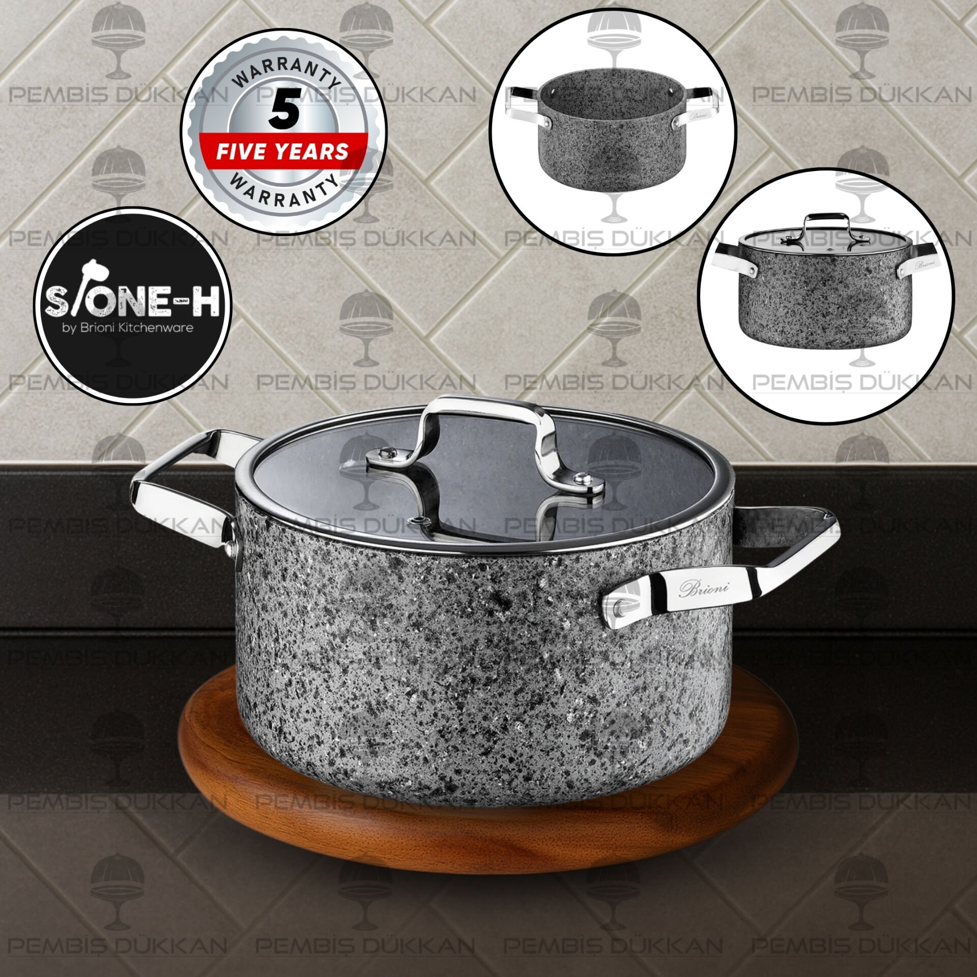 BRİONİ STONE-H 28 CM DERİN TENCERE