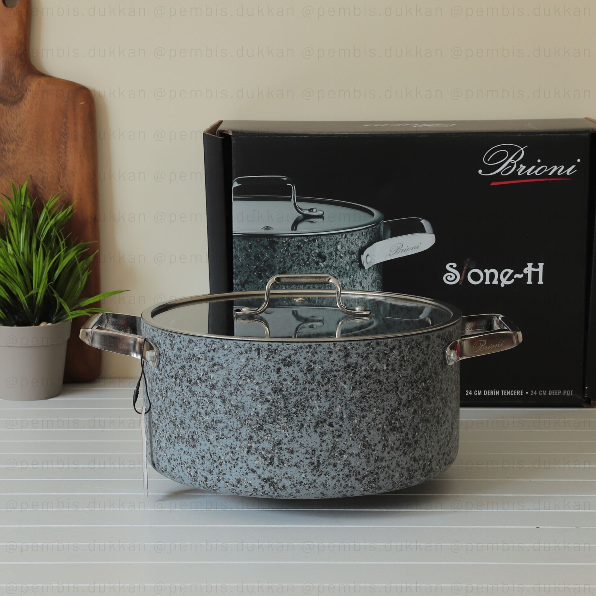 BRİONİ STONE-H 24 CM DERİN TENCERE
