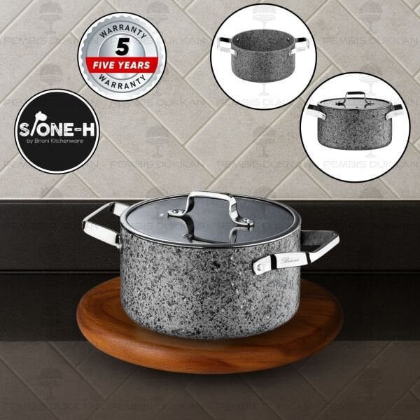Brioni Stone-Age Gri 24 Cm Derin Tencere