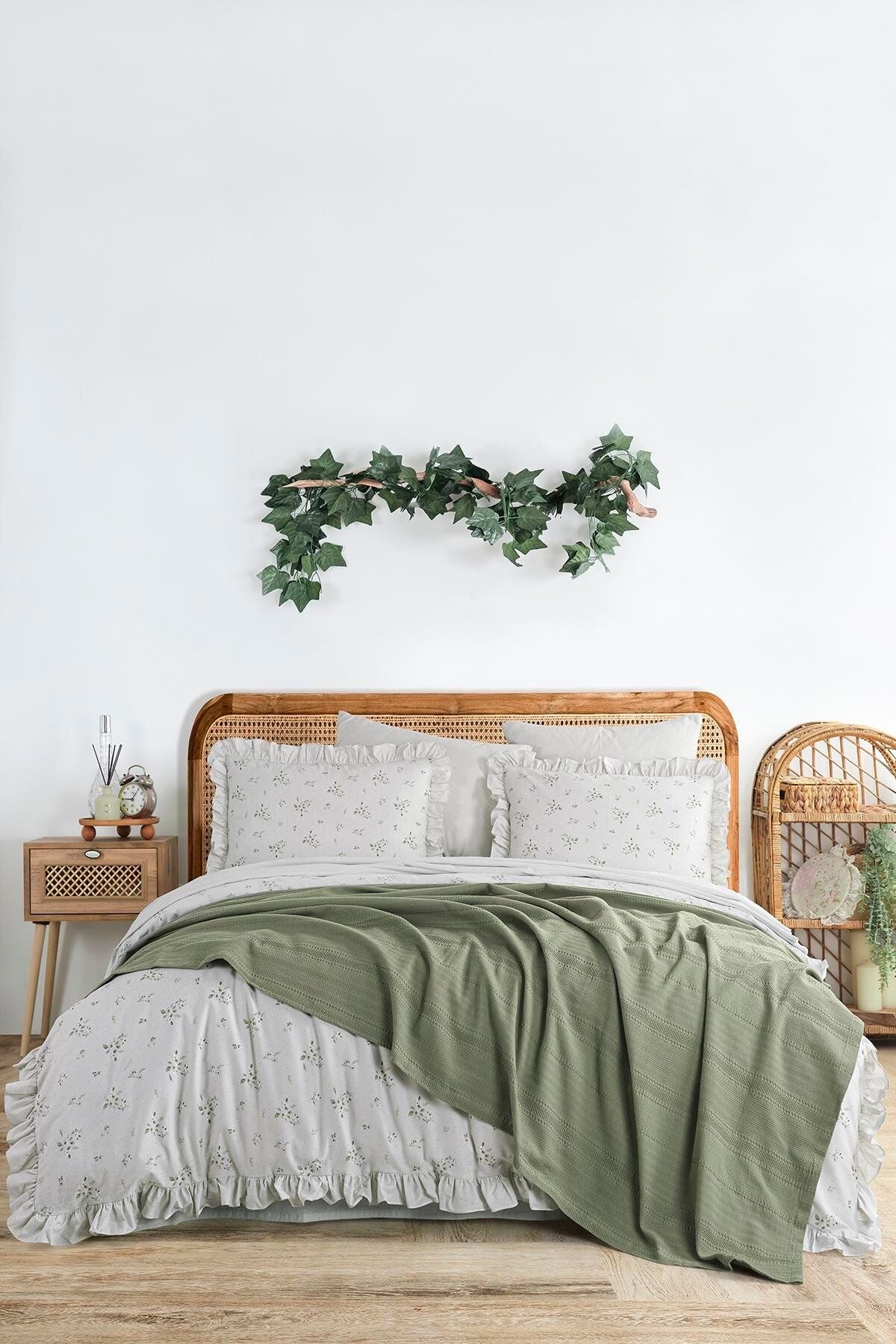 LE AMORE ÇİFT KİŞİLİK NEVRESİMLİ PİKE TAKIMI GRİ