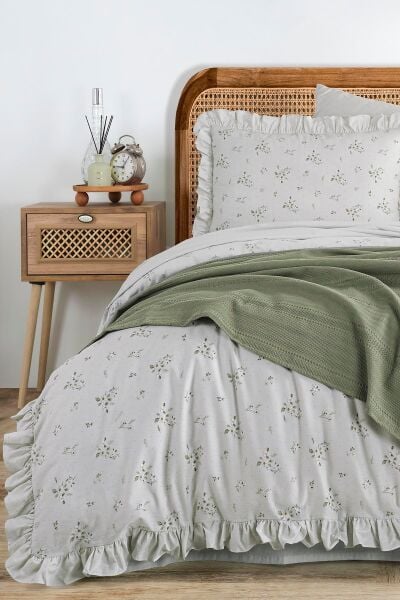 LE AMORE ÇİFT KİŞİLİK NEVRESİMLİ PİKE TAKIMI GRİ