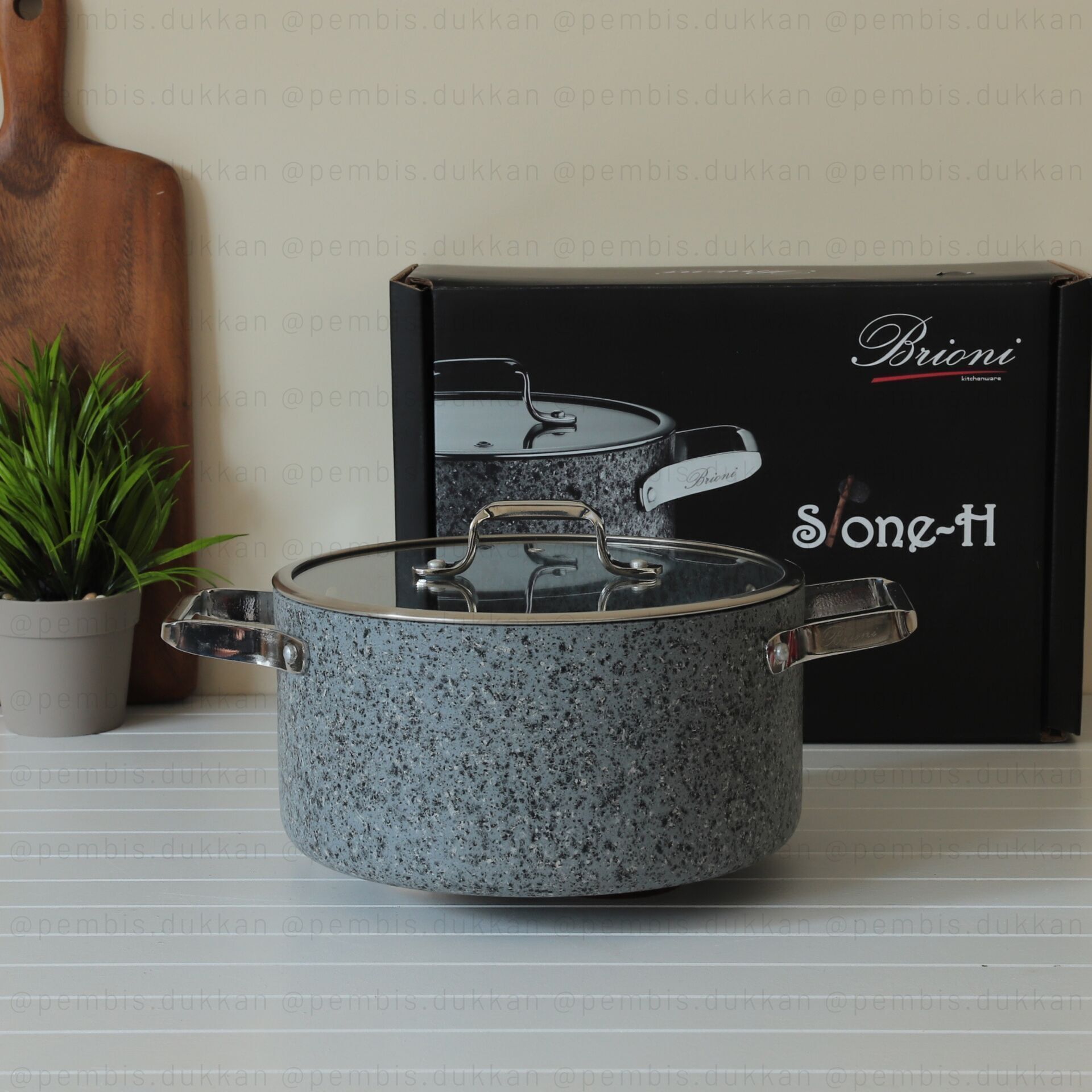 BRİONİ STONE-H 22 CM DERİN TENCERE