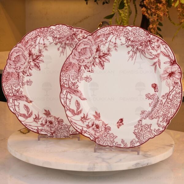 Toile de Rose 2li Büyük Servis Tabağı 28cm
