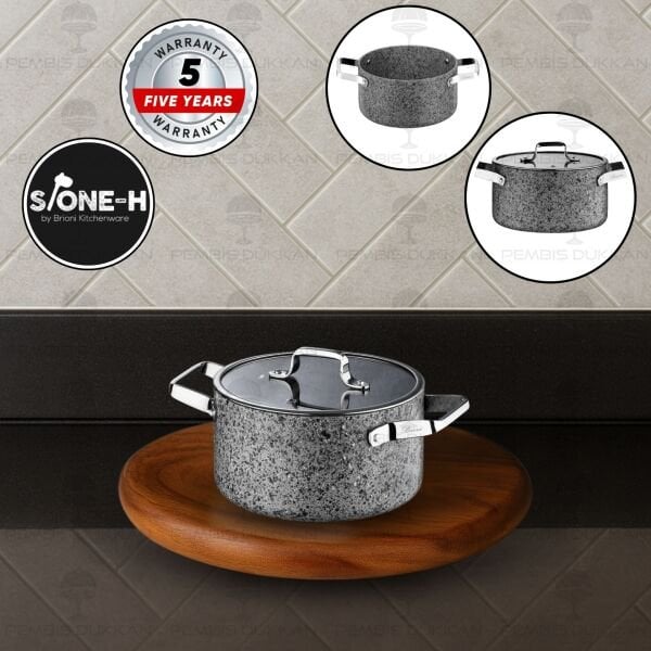 Brioni Stone-Age Gri 20 Cm Derin Tencere