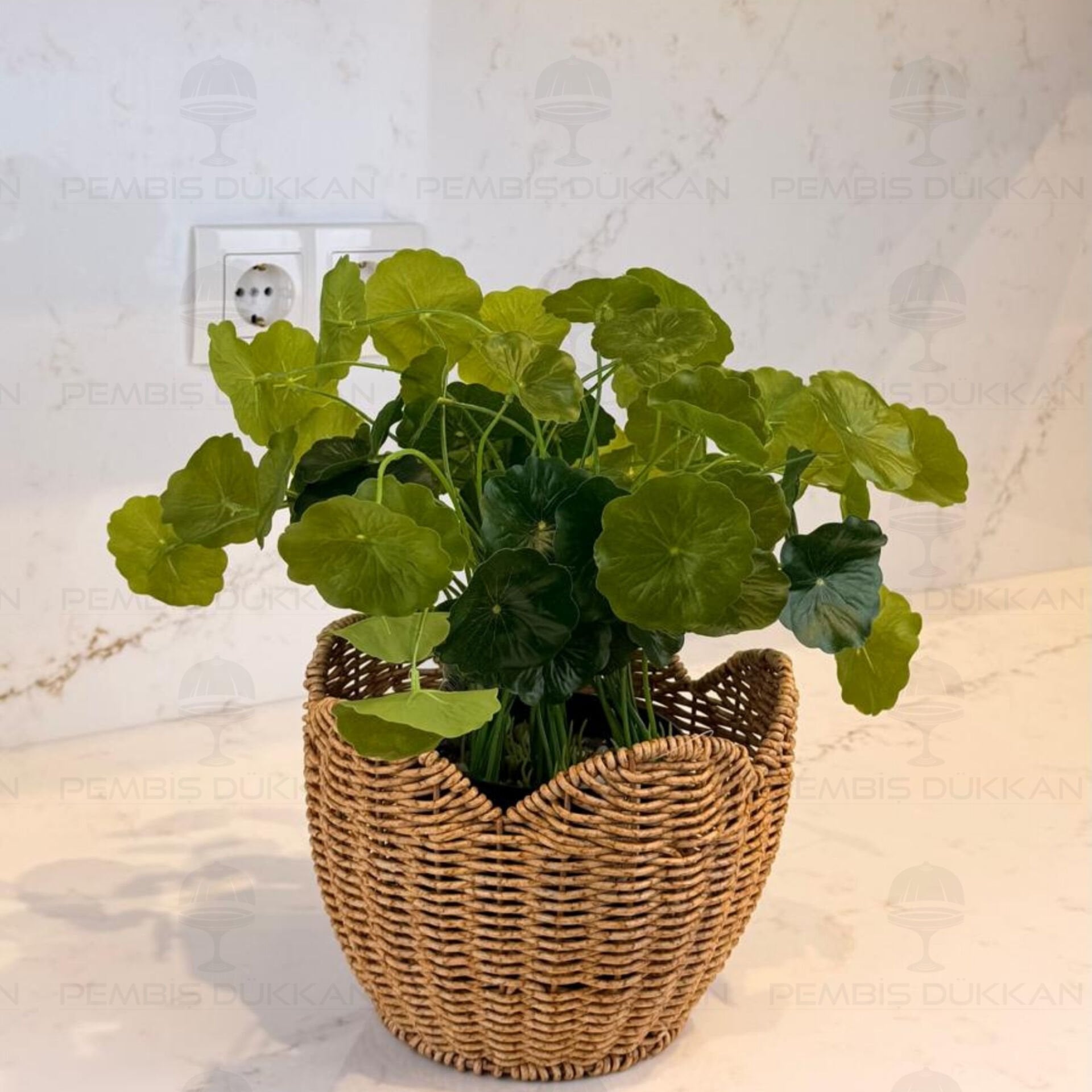 36CM LOTUS YAPAY ÇİÇEK RATTAN KOMBİN (1377)