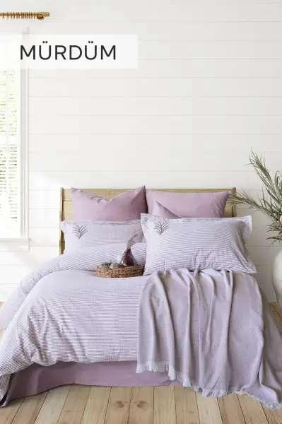 MARİBELL ÇİFT KİŞİLİK PİKELİ NEVRESİM TAKIMI - HARDAL