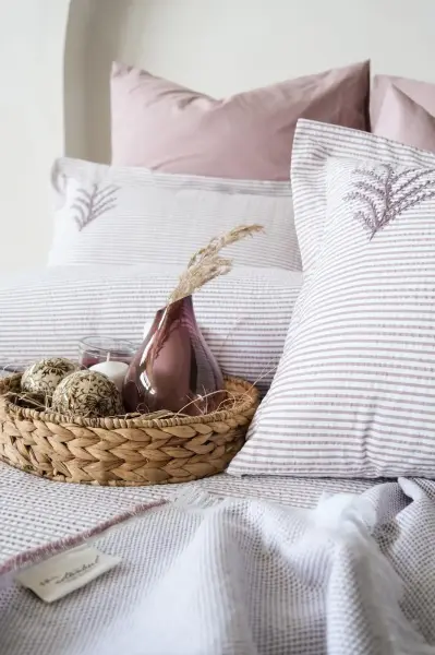 MARİBELL ÇİFT KİŞİLİK PİKELİ NEVRESİM TAKIMI - MÜRDÜM