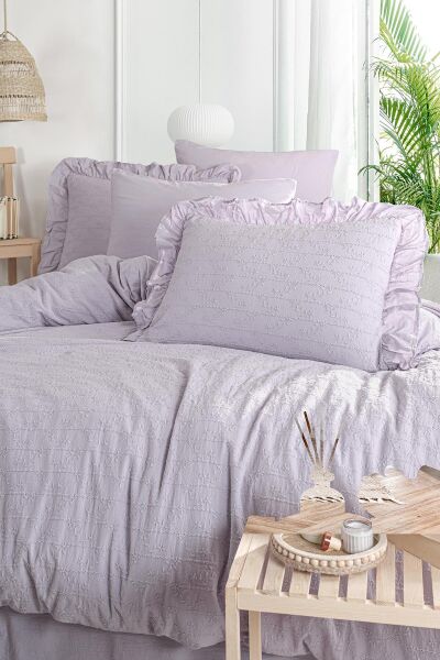 RESİTAL ÇİFT KİŞİLİK BRODELİ NEVRESİM TAKIMI - LEYLAK