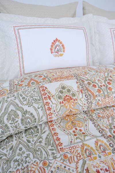 SAHARA ÇİFT KİŞİLİK PAMUK BATTANİYELİ NEVRESİM TAKIMI BEJ