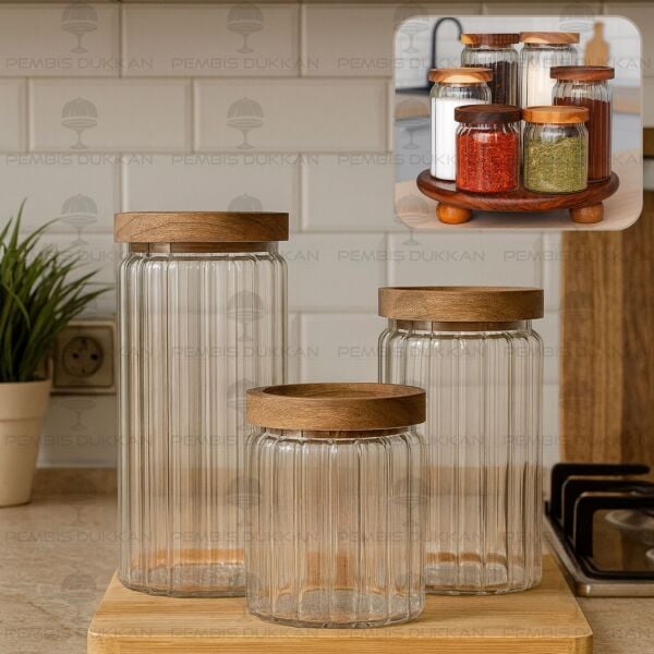 3LÜ MENNY TEZGAH ÜSTÜ KAVANOZ SET (OO8)