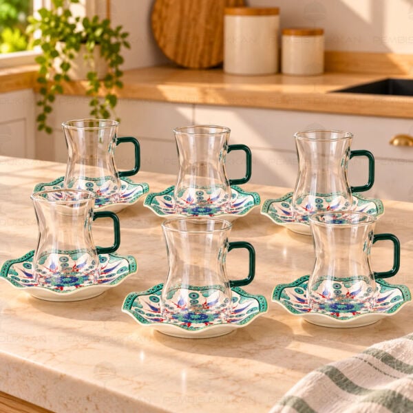 Verde Mosaic 6 Kişilik 12 Parça Çay Seti